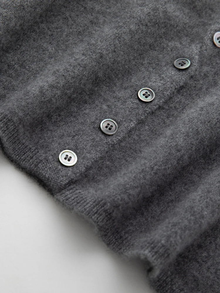 Cashmere Reversible Turtleneck Cardigan Sweater